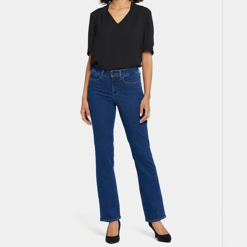 NYDJ size 12 Ellison High Rise Straight‎ Jeans Lift Tuck Technology Quinn Blue